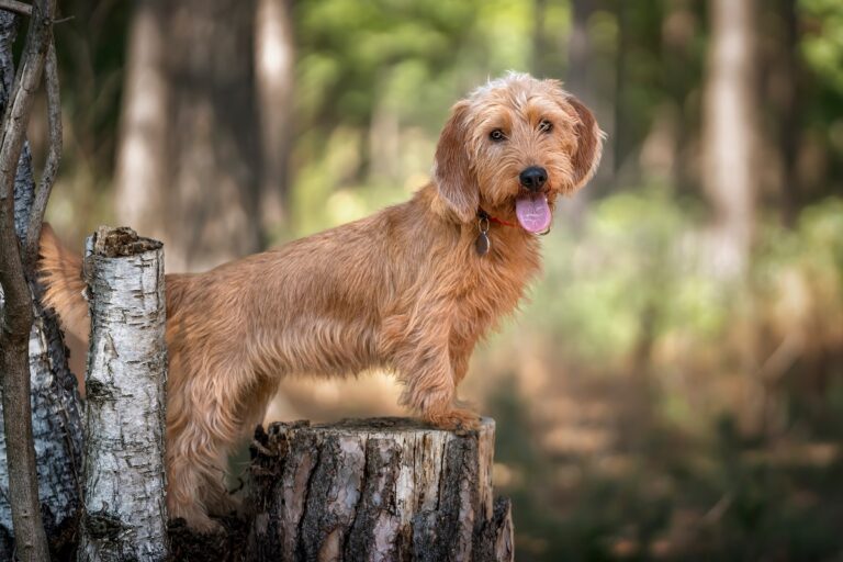 basset fauve de Bretagne dans la forêt